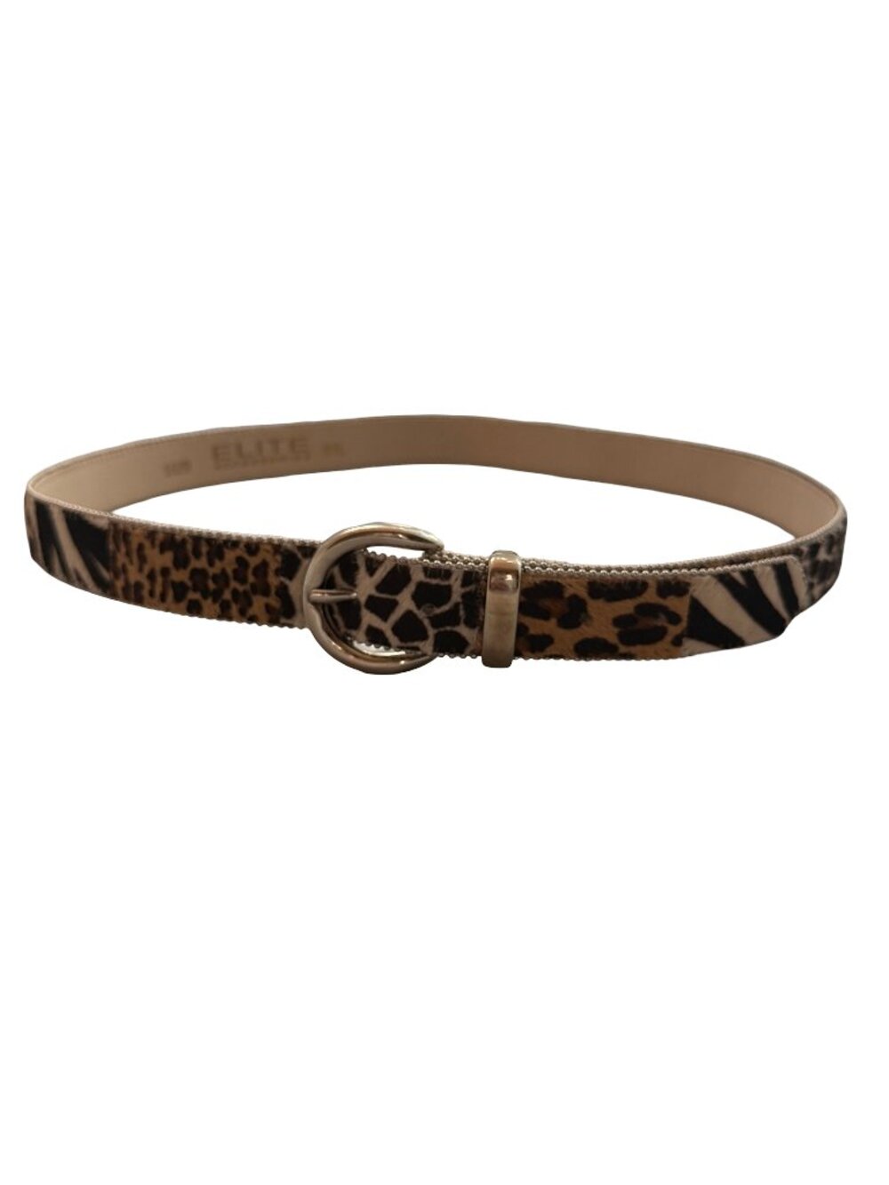 Elite Accessories 1629 Leopard Zebra Print Black Beaded Belt Hip X-Large Women's